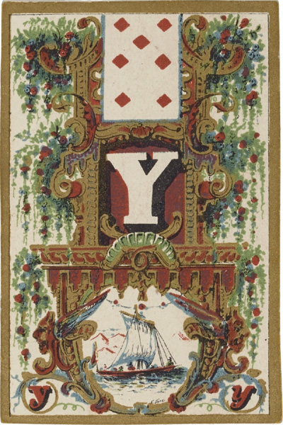 Jeu de cartes abécédaire, Paris 1840. Source gallica.bnf.fr / BnF