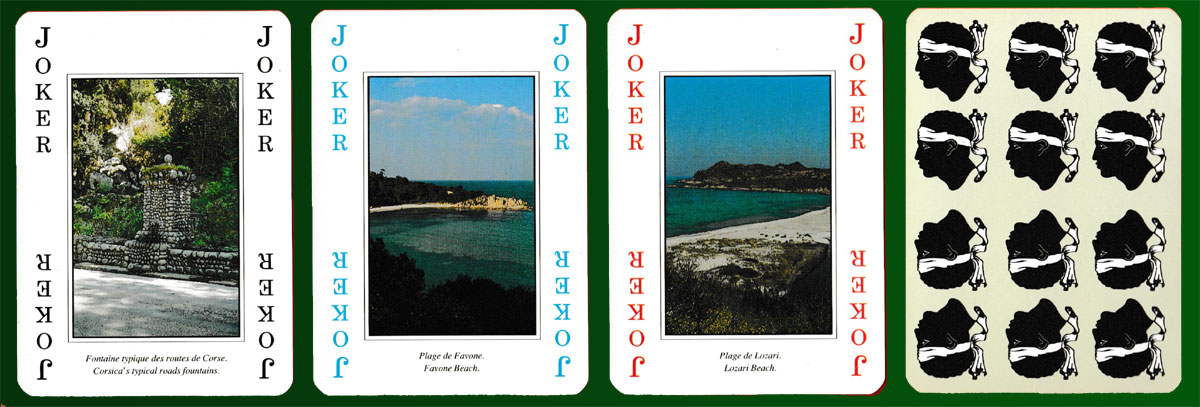 ‘Le tour de la Corse en photos’ souvenir playing cards printed and published by Edition Altapo-Vigno, Marseille, France, 1994