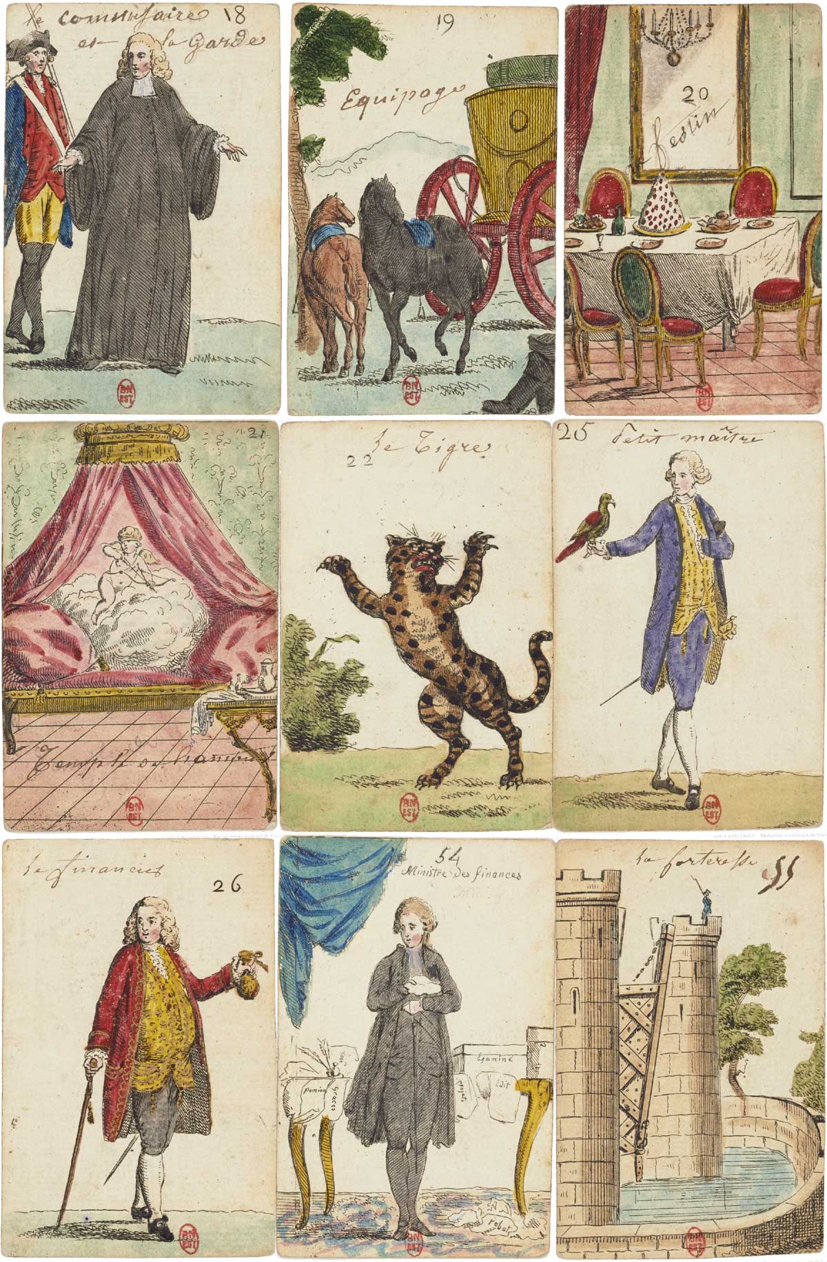 Jeu de Cartomancie pour l'amusement des Dames, 1788. Source gallica.bnf.fr / BnF