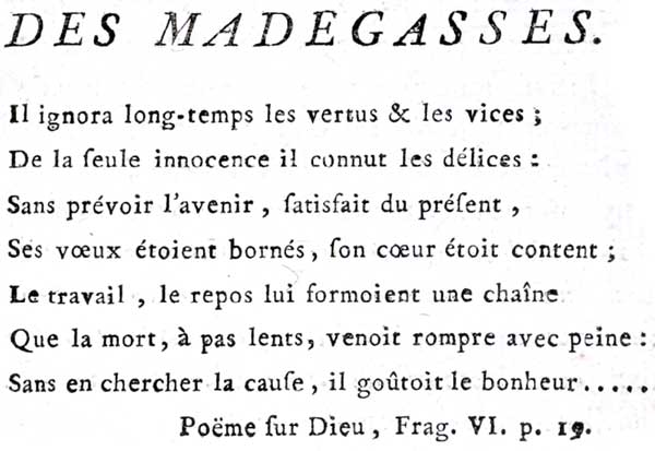 The Madagascans from Costumes Civils actuels de tous les Peuples connus, planches dessinées par Desrais et par Jacques Grasset de Saint-Sauveur, Paris, 1784-1788