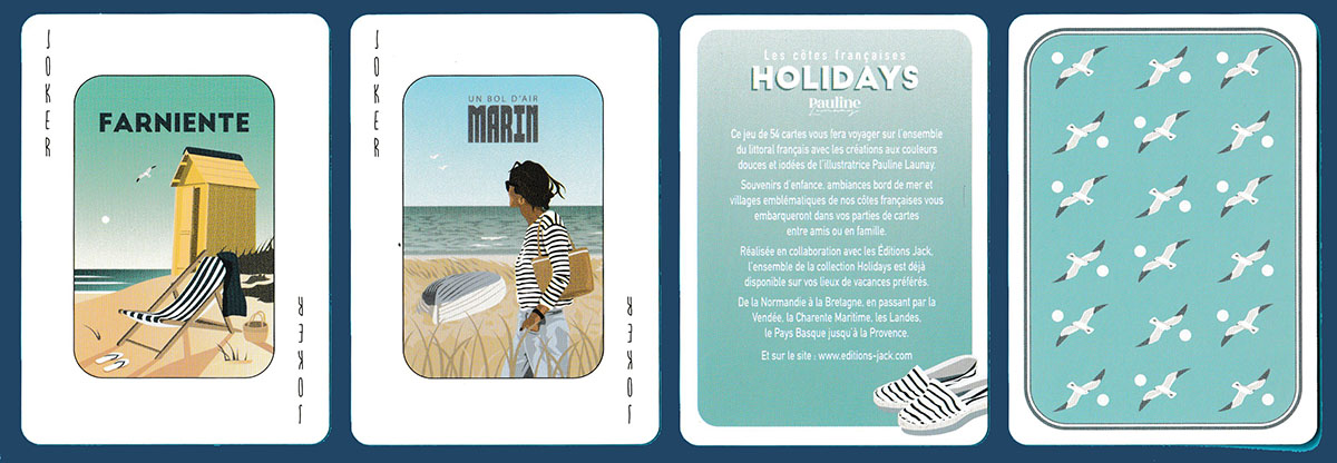 Holidays – les côtes françaises playing cards published by Editions d’Art Jack, Louannec, France, c2024