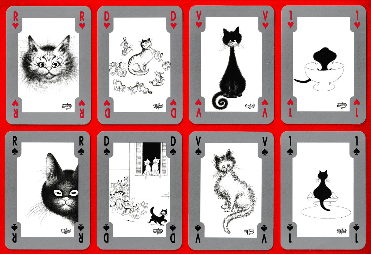 “Le Jeu des Chats” playing cards created by Albert Dubout, c.2006