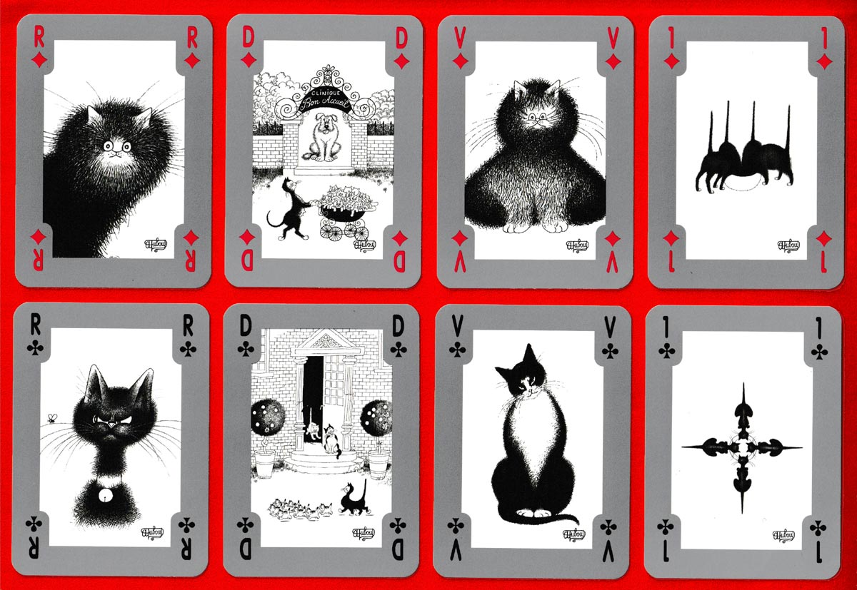 “Le Jeu des Chats” playing cards created by Albert Dubout, c.2006