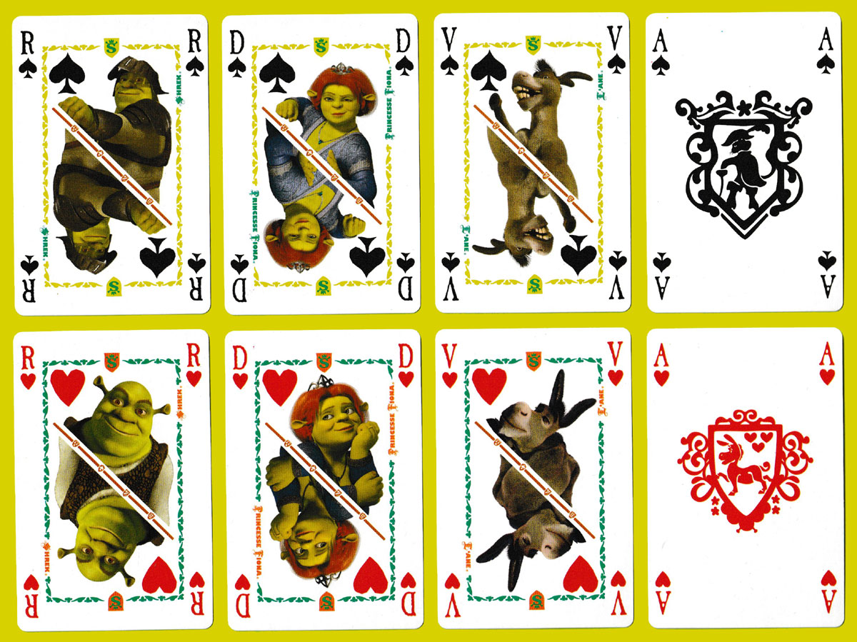 Shrek the Third playing cards made for Nestlé Waters France, Issy-les-Moulineaux, France, 2007