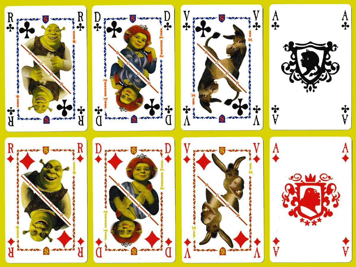 Shrek the Third playing cards made for Nestlé Waters France, Issy-les-Moulineaux, France, 2007