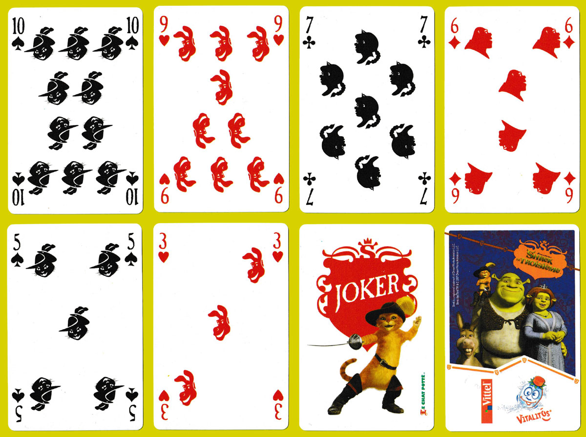 Shrek the Third playing cards made for Nestlé Waters France, Issy-les-Moulineaux, France, 2007