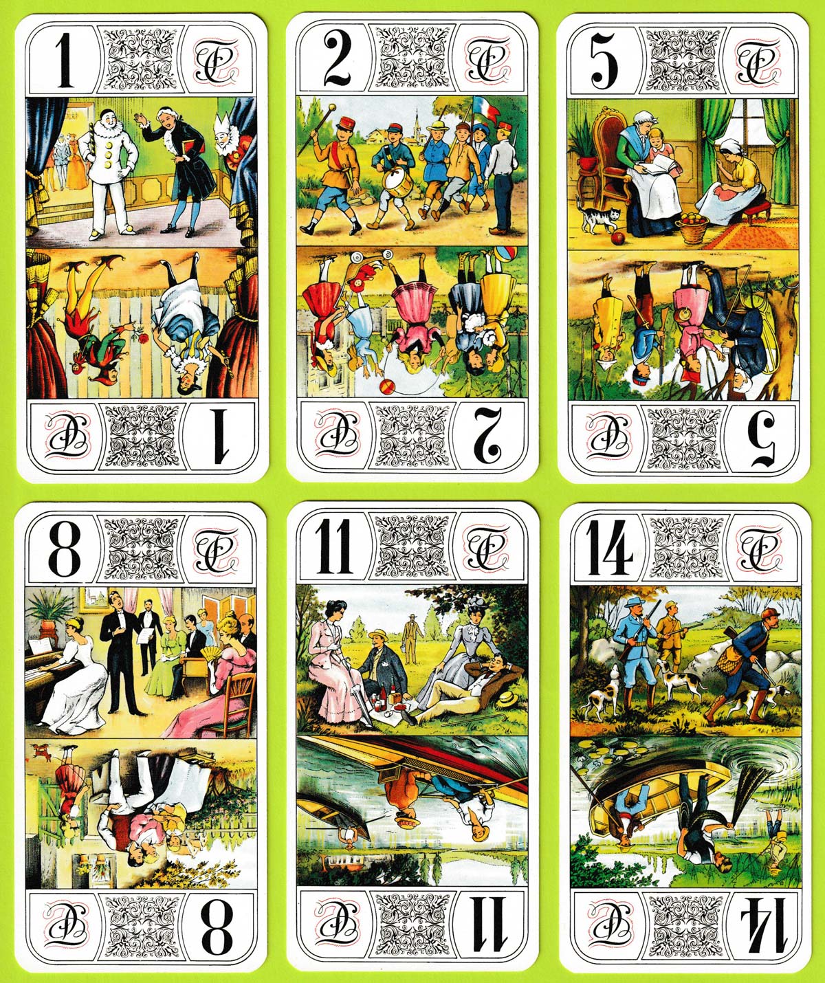 standard French ‘Bourgeois’ Tarot made and published by Catel & Farcy, France, c1965