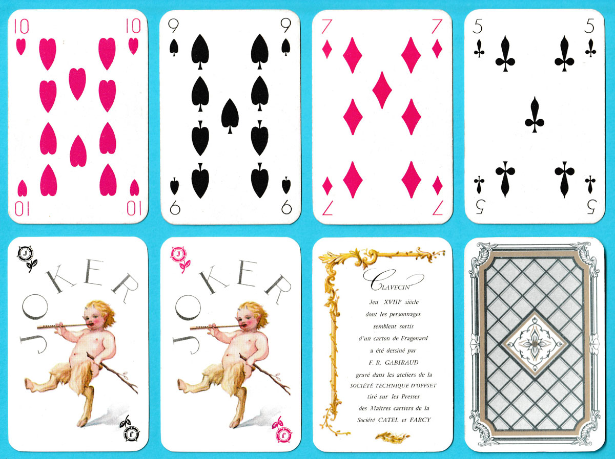 ‘Clavecin’ playing cards with designs by F.R. Gabiraud, made by Catel et Farcy, France, c1960