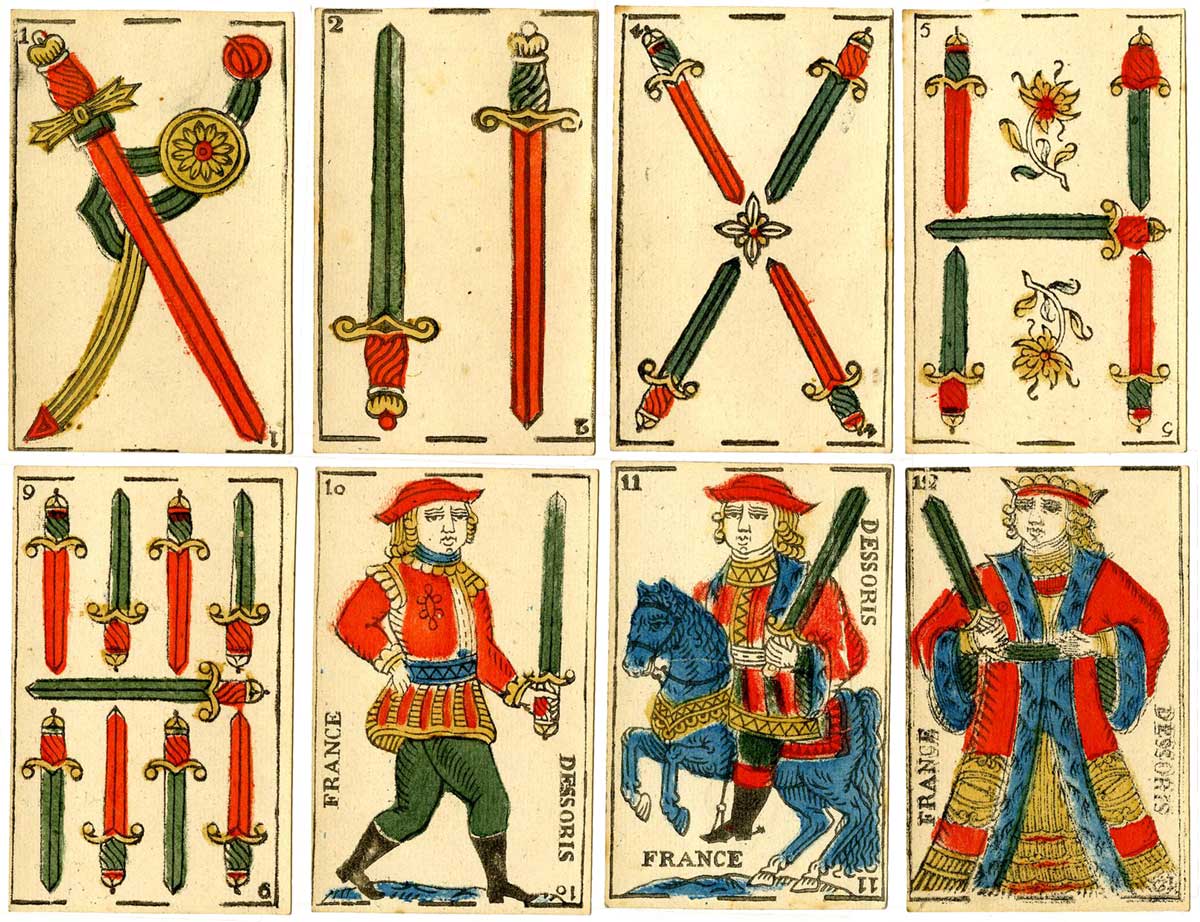 Spanish-suited cards by Dessoris, Perpignan, 19th century. © The Trustees of the British Museum