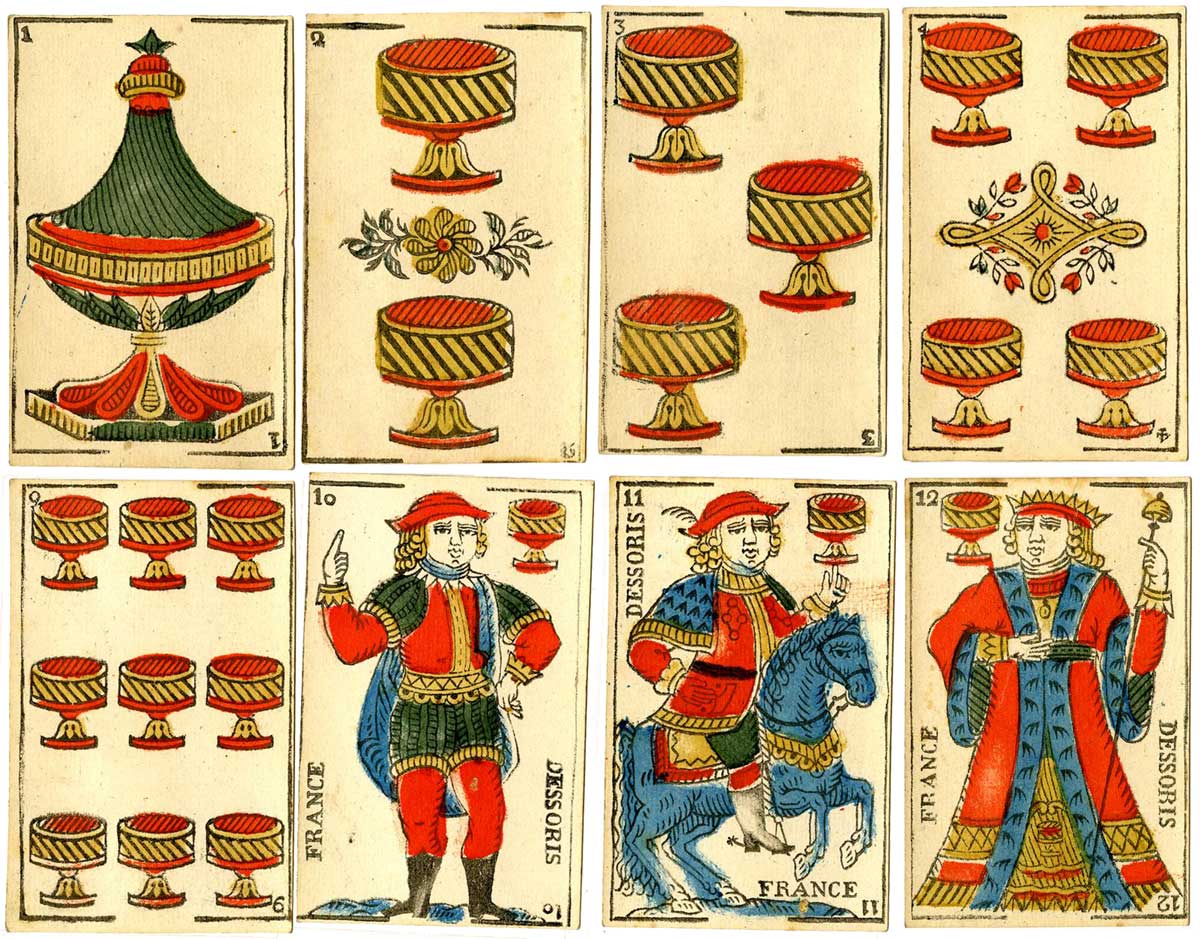 Spanish-suited cards by Dessoris, Perpignan, 19th century. © The Trustees of the British Museum