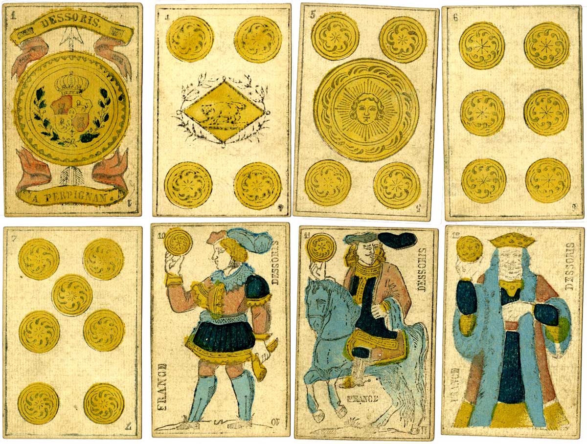 Spanish-suited cards by Dessoris, Perpignan, 19th century. © The Trustees of the British Museum