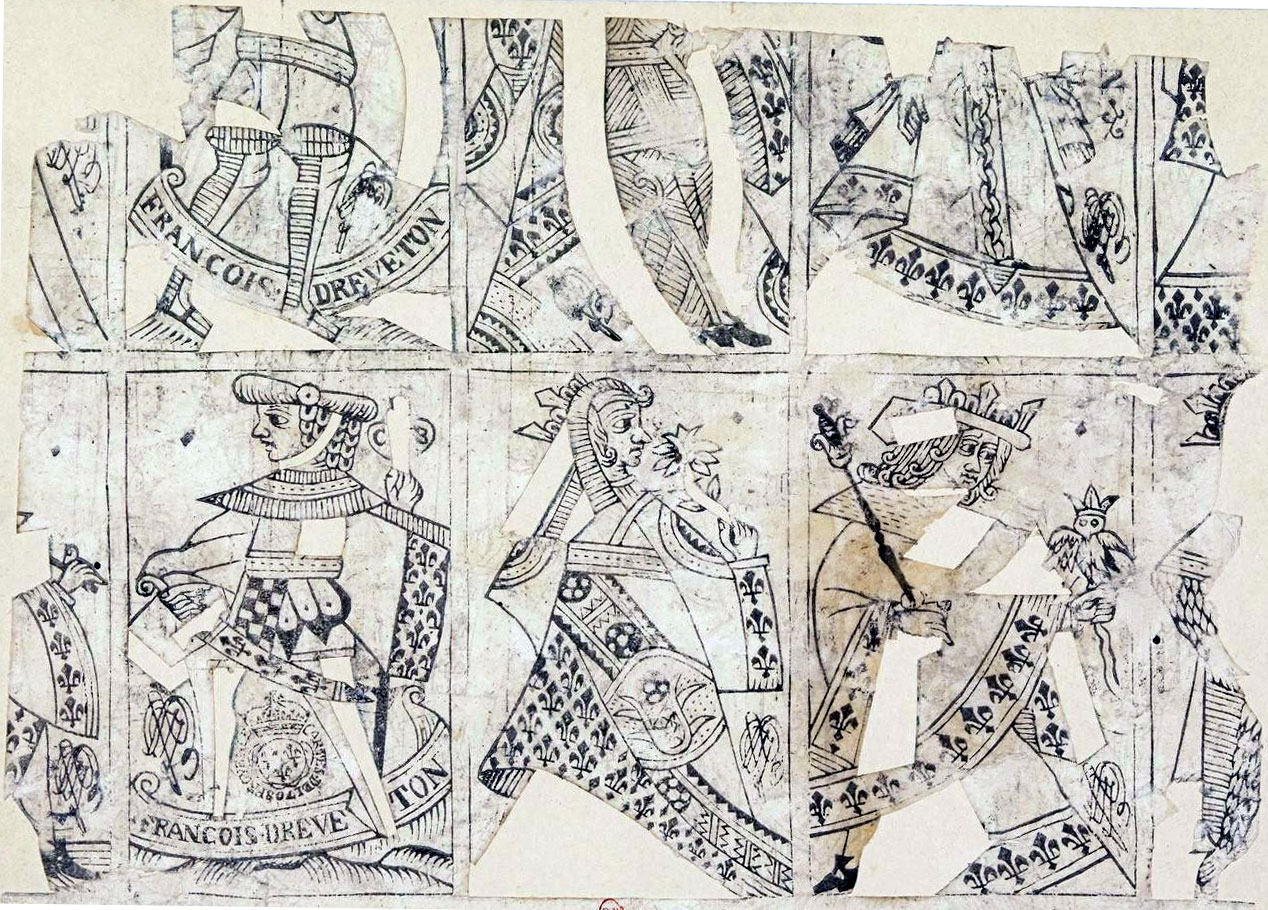 printed sheet of Provence pattern outlines prepared for use as stencils. François Dreveton (Aix-en-Provence), 1708. Source gallica.bnf.fr