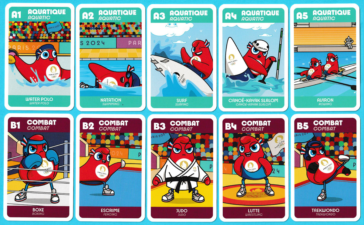 Paris 2024 Olympics Jeu de 7 Familles card game made and published by Cartamundi France, Saint-Max, France, 2024