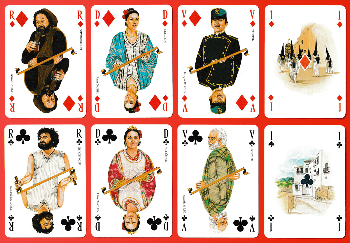 Carmen playing cards printed by Boéchat Frères, Bordeaux, for Editions Dusserre, Paris, France, 1984