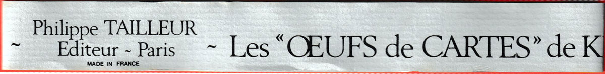 Les “Œufs de Cartes” de Krasno created by Rodolfo Krasno for Philippe Tailleur, Paris, France, 1981