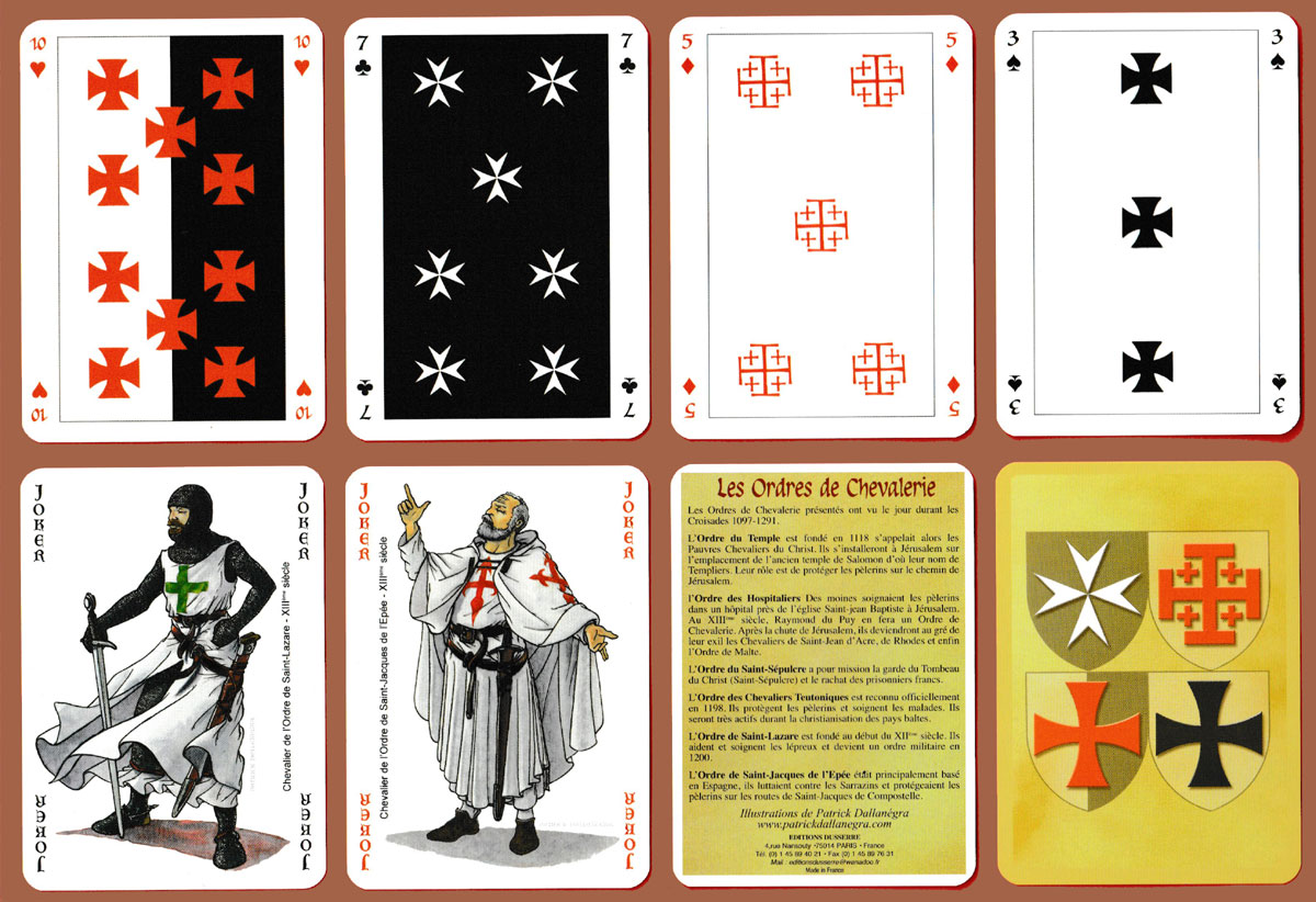 Les Ordres de Chevalerie playing cards published by Editions Dusserre, Paris, France, 2006