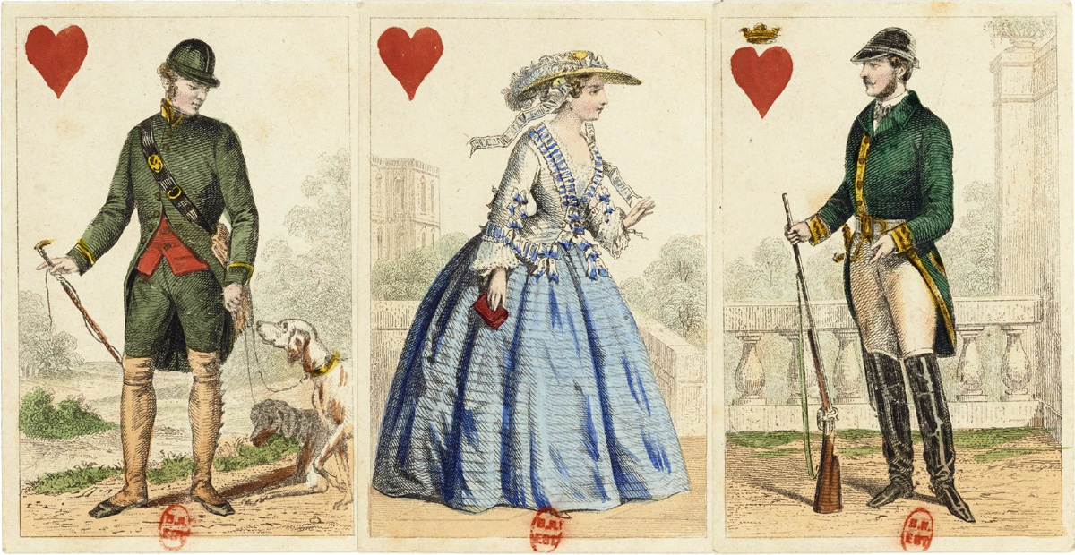 Elegant fashion costume deck published by O. Gibert, Paris c.1860