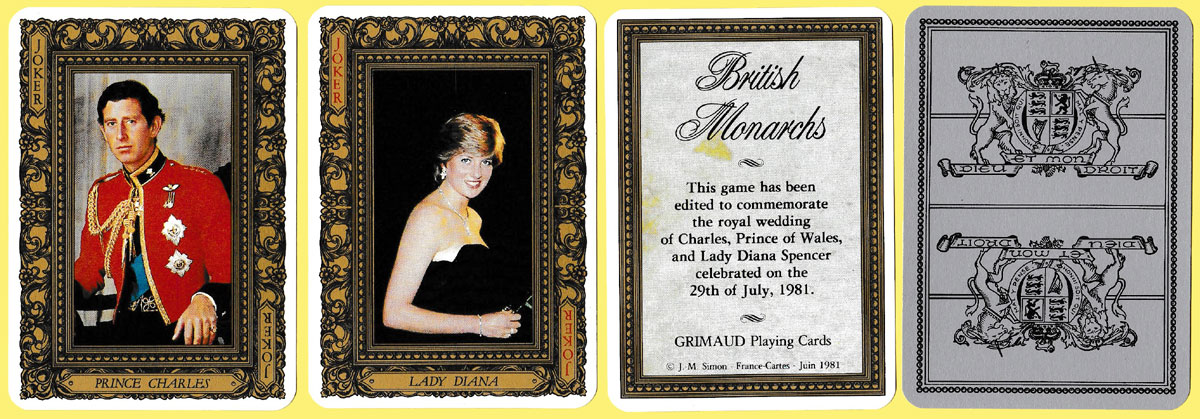 British Monarchs playing cards produced by B.P. Grimaud in 1981