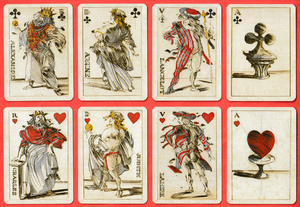 playing cards designed by Claude Weisbuch, made by Grimaud/France Cartes, Saint-Max, France, 1997