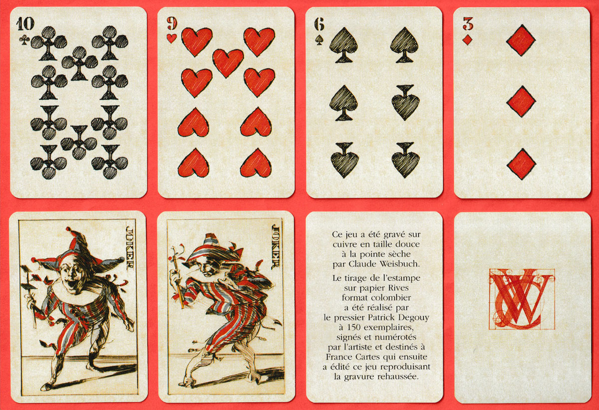 playing cards designed by Claude Weisbuch, made by Grimaud/France Cartes, Saint-Max, France, 1997