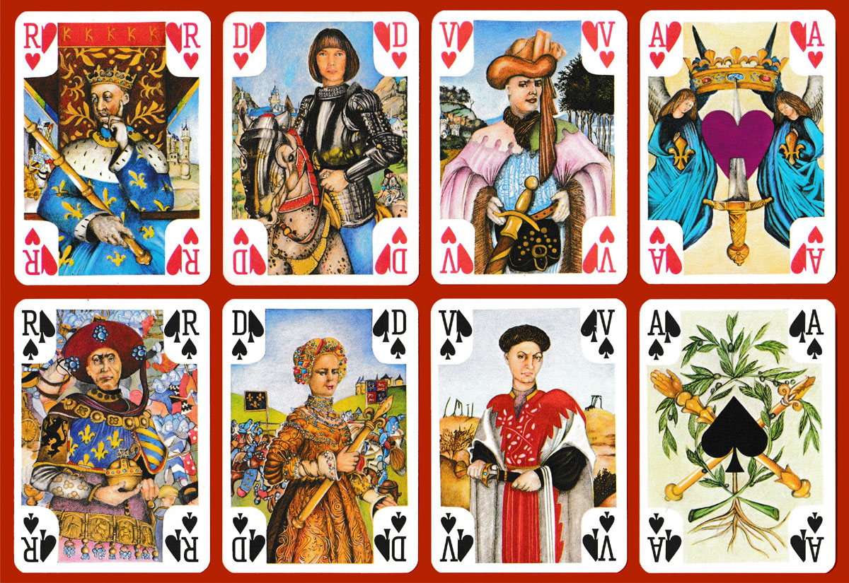 Jeanne d’Arc, “La pucelle d’Orléans” playing cards published by Editions Arts et Lettres, Nancy, France, 1976