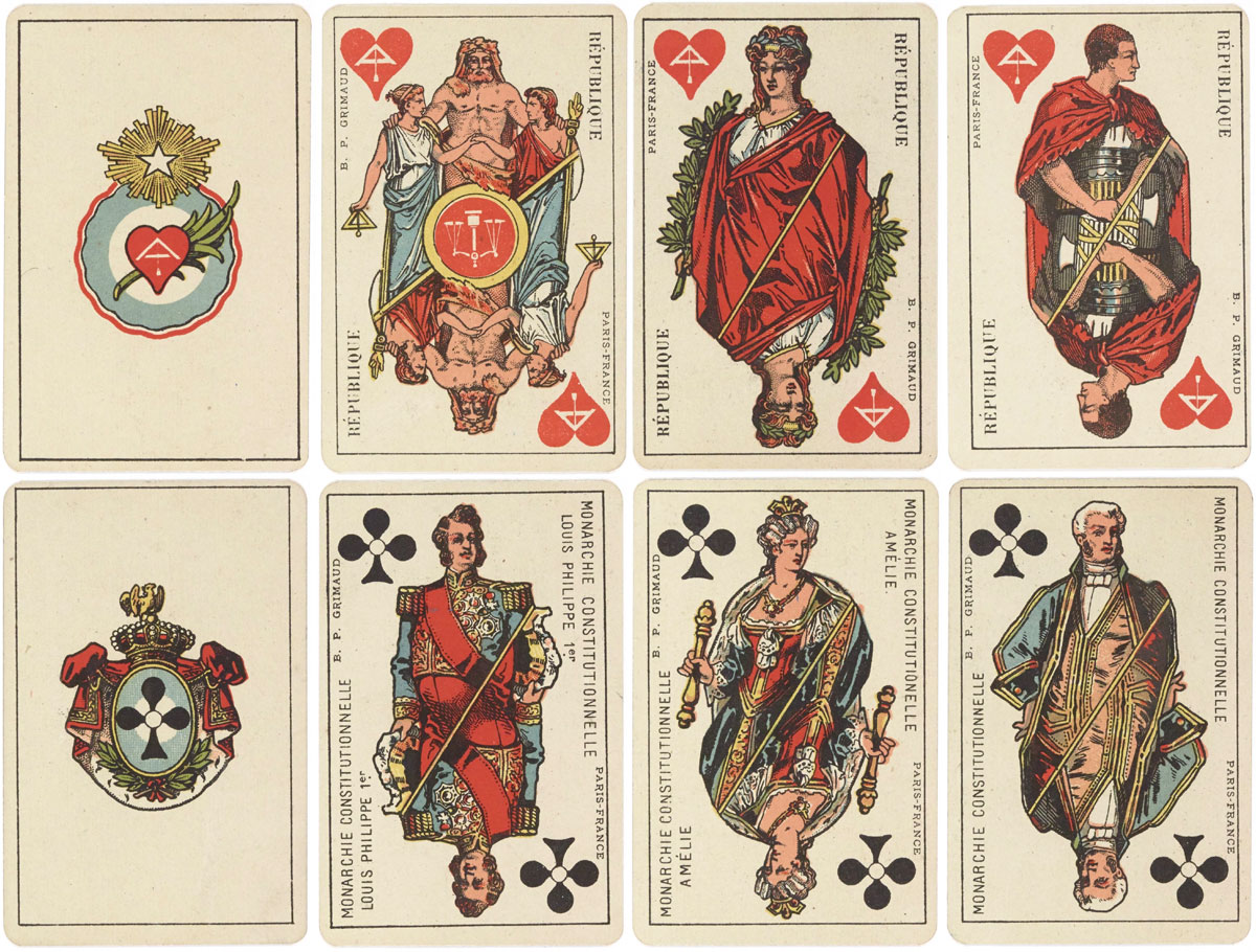 Political playing cards (‘Jeu d'actualité’) published by Grimaud et Chartier, Paris, 1872. Source gallica.bnf.fr / BnF