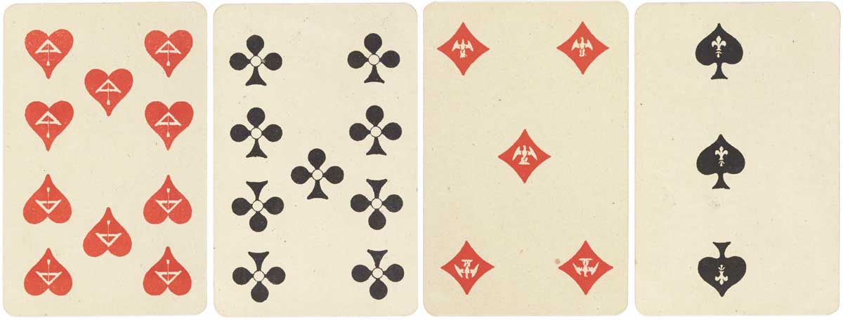 Political playing cards (‘Jeu d'actualité’) published by Grimaud et Chartier, Paris, 1872. Source gallica.bnf.fr / BnF