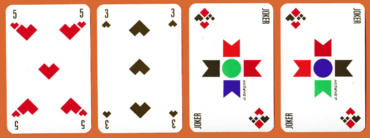 Knoll International promotional playing cards designed by Jean Garçon. Made by Grimaud/France Cartes, France, 1968