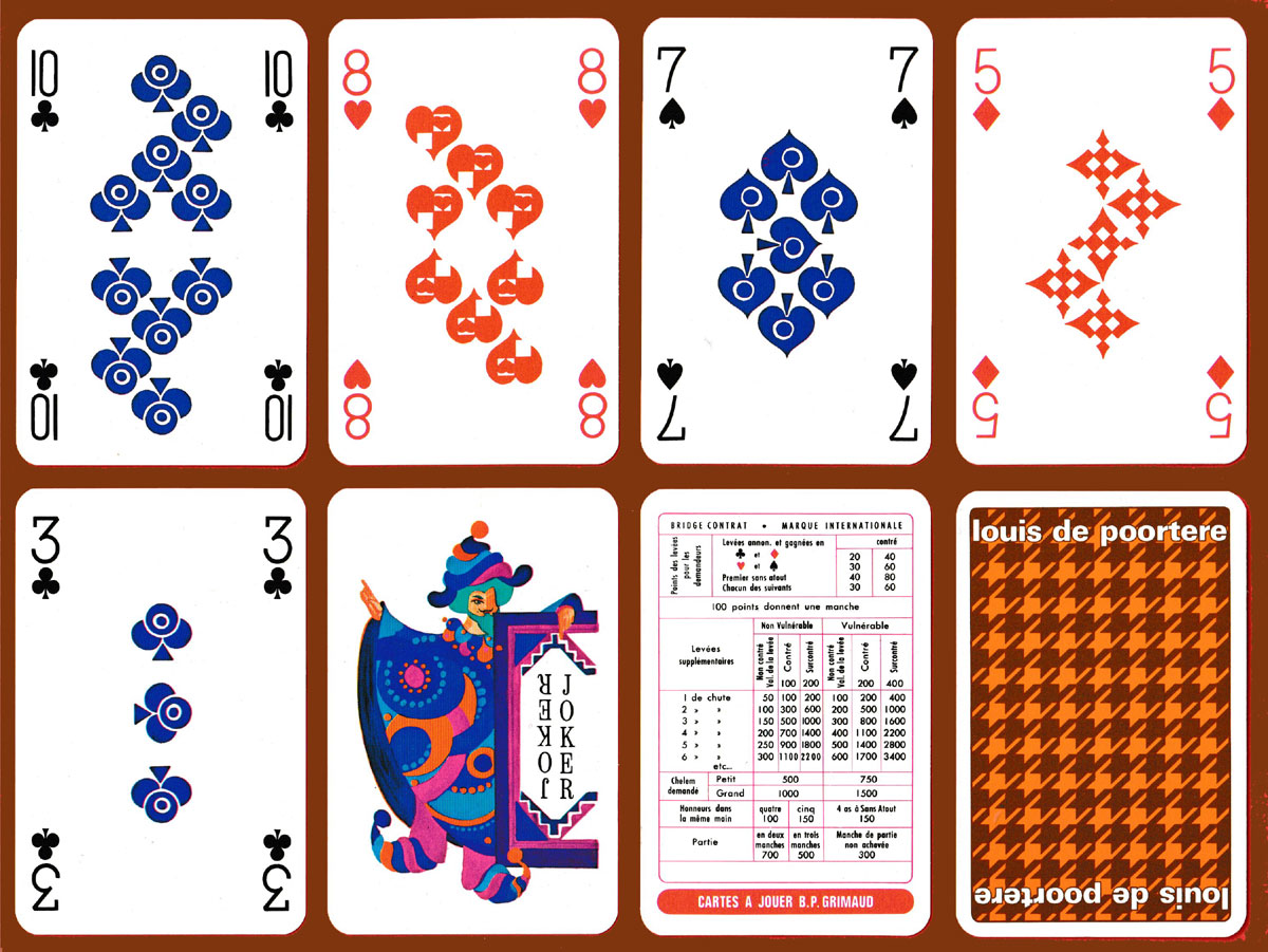 Louis De Poortere playing cards made by B.P. Grimaud, France, c1975