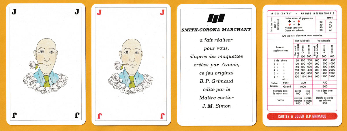 promotional playing cards made by B.P. Grimaud, France, for Smith-Corona Marchant, 1972