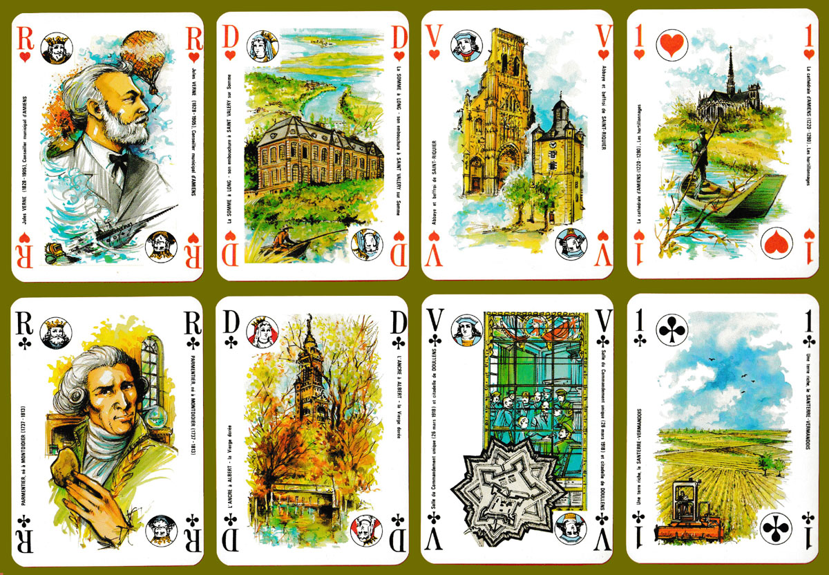 playing cards designed by James Hodges and made by B.P. Grimaud for the Conseil Général de la Somme, France, 1985