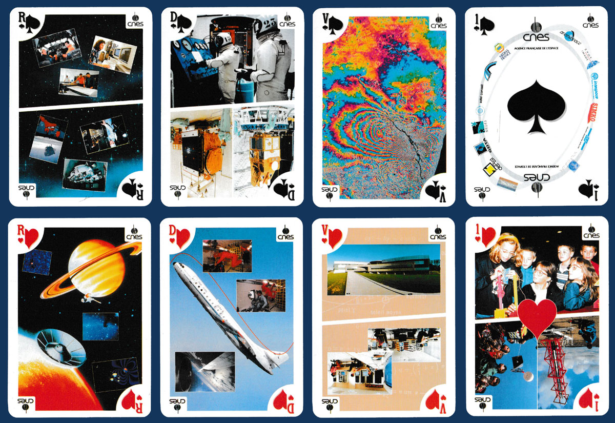 playing cards made by Heron, S.A., Mérignac, for CNES, Paris and Toulouse, France, 1995