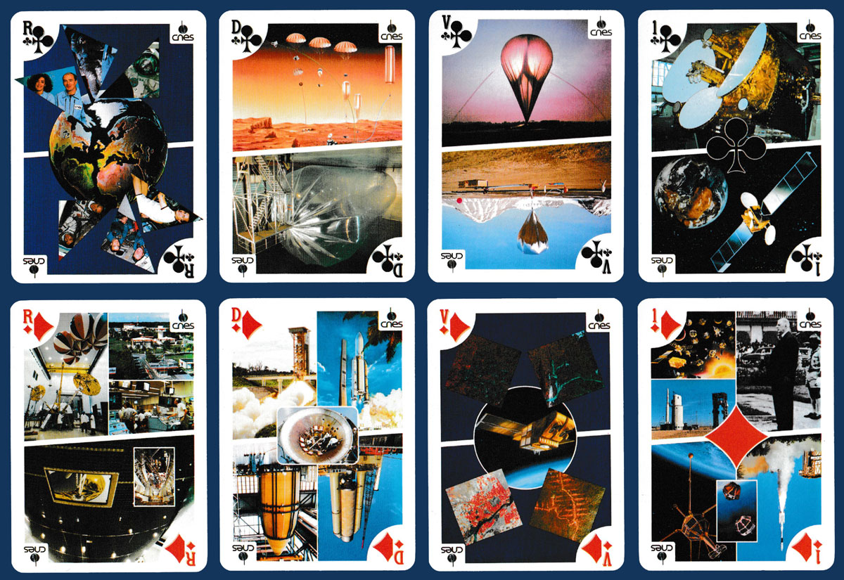 playing cards made by Heron, S.A., Mérignac, for CNES, Paris and Toulouse, France, 1995