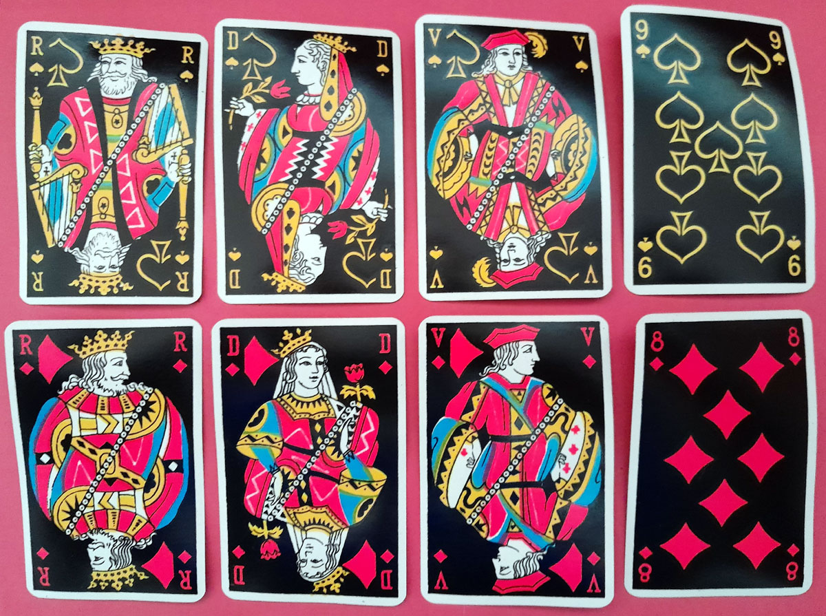 Cartes à Jouer Fluorescentes made by Boéchat Frères (‘Héron’), Bordeaux, France, c1960