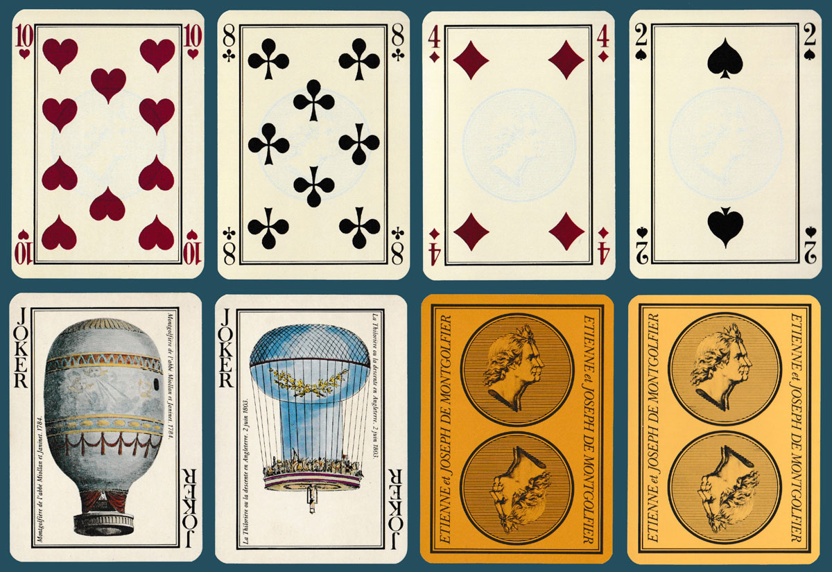 ‘Les Montgolfières 1783-1983’ commemorative playing cards made and published by France Cartes, Saint-Max, France, 1983