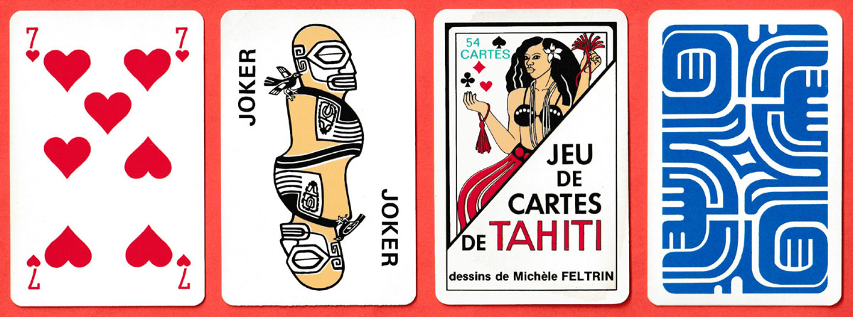 Jeu de Cartes de Tahiti designed by Michèle Feltrin and made by Héron, Bordeaux, France, for Les Editions du Lézard, c1983