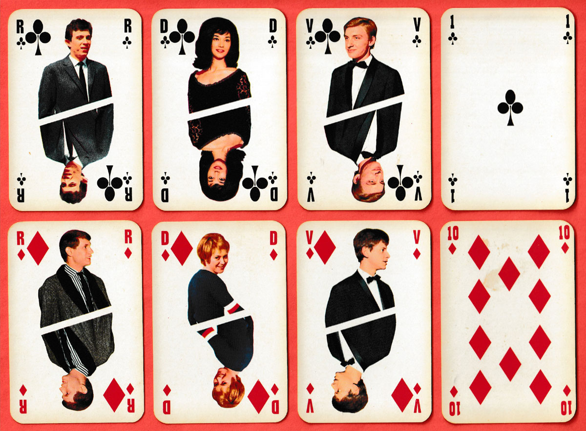 Jeu des Copains playing cards published by Le Triboulet and M. Malherbe, France, c1965