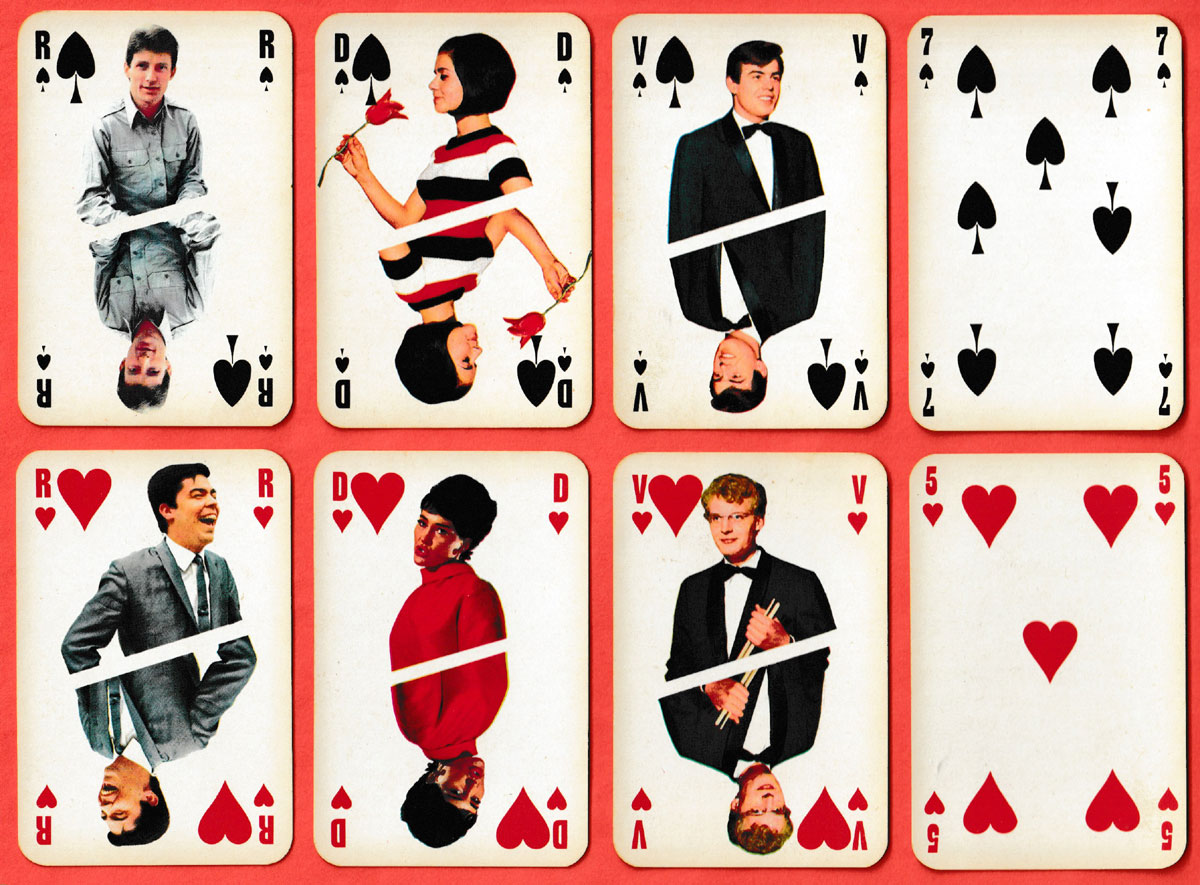 Jeu des Copains playing cards published by Le Triboulet and M. Malherbe, France, c1965