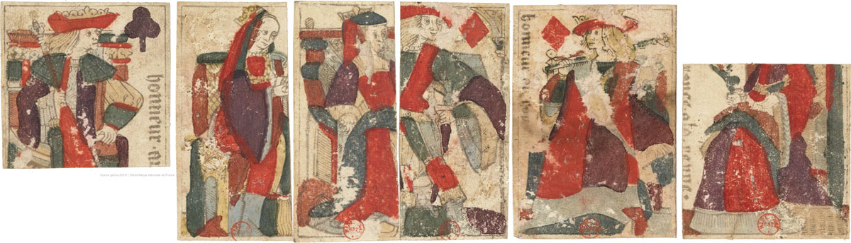 Cartes à jouer et fragments de cartes au portrait lyonnais, 1475-1575. Source gallica.bnf.fr / Bibliothèque nationale de France