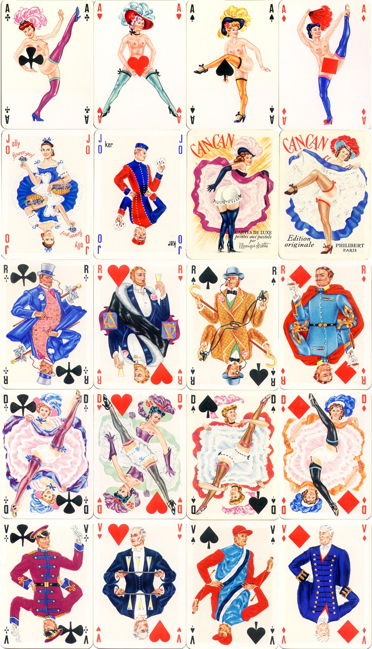 Philibert Can Can Playing Cards, Ltd. Edition (_____/12,000), Monique  Arietti Designs, Pierre Albarran Signature, c.1956