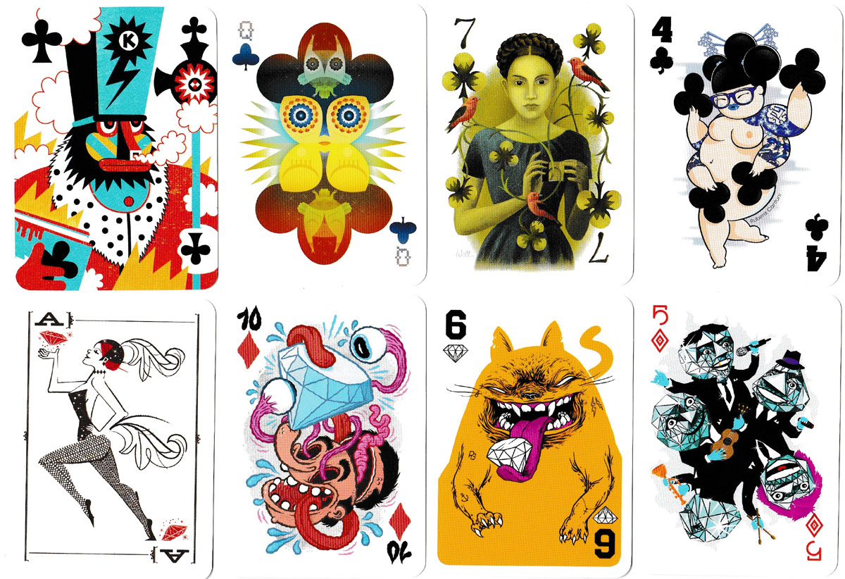 ‘Aces Playing Cards’ collaborative art deck published by Zeixs, Cologne (2nd edition), 2012