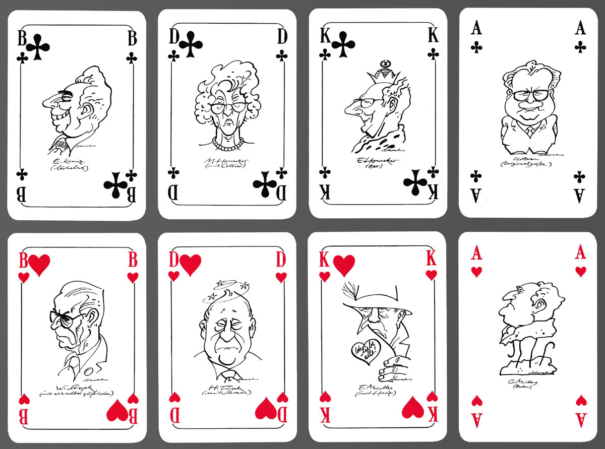 “9-11-89 passé” playing cards made by Altenburger Spielkartenfabrik, Altenburg, Germany, 1990