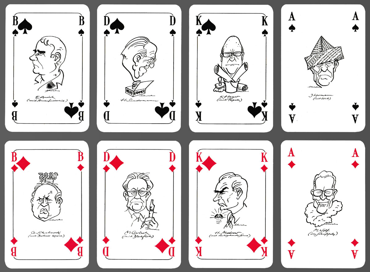 “9-11-89 passé” playing cards made by Altenburger Spielkartenfabrik, Altenburg, Germany, 1990