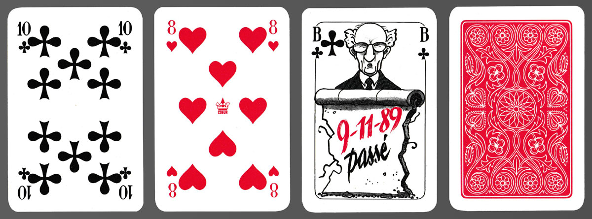 “9-11-89 passé” playing cards made by Altenburger Spielkartenfabrik, Altenburg, Germany, 1990