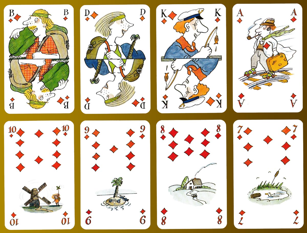 Bofinger’s Reise-Skat playing cards made by Altenburger Spielkartenfabrik, Altenburg, Germany, 1993