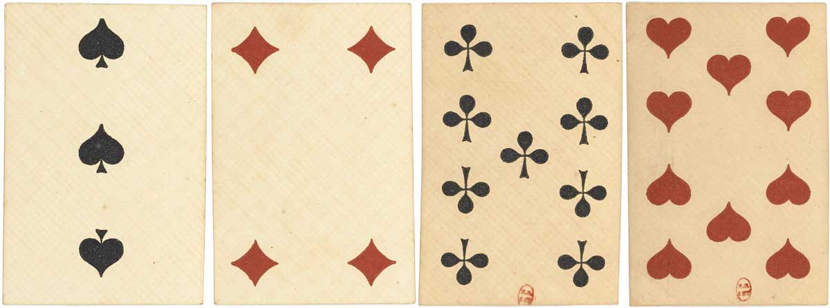 Kings and Queens of Brazil & Portugal historical playing cards, stencilled etching; 9 x 6.1 cm; printed by C.L.Wüst, Frankfurt, Germany c.1865-70. Source gallica.bnf.fr