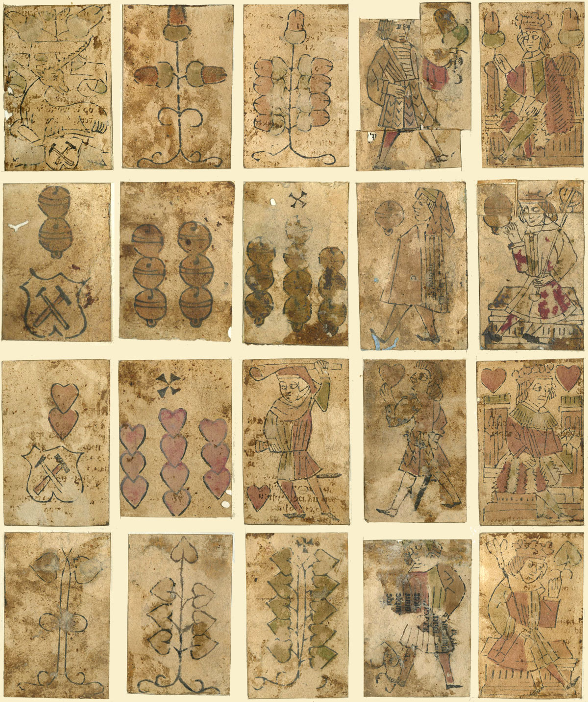 Stukeley's Cards discovered in the binding of a fifteenth century book, © The Trustees of the British Museum