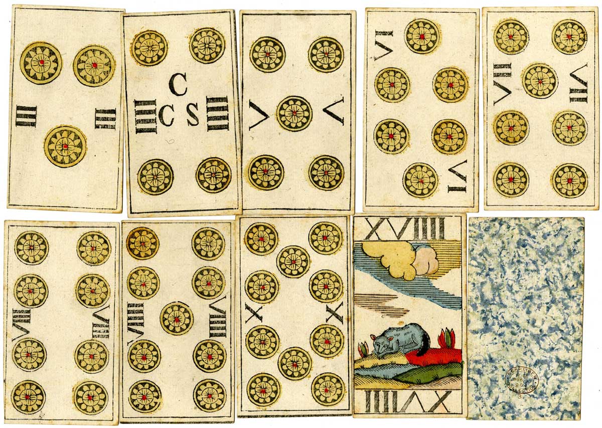 Italian-suited natural history tarot pack produced by Carl Gottlieb Süss. © The Trustees of the British Museum