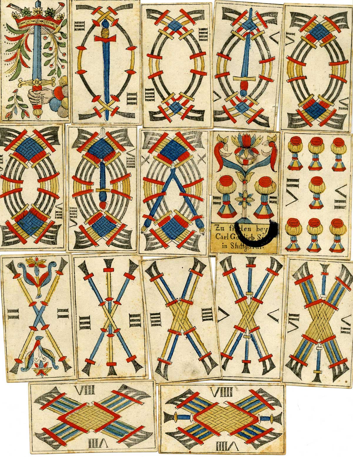 Italian-suited natural history tarot pack produced by Carl Gottlieb Süss. © The Trustees of the British Museum