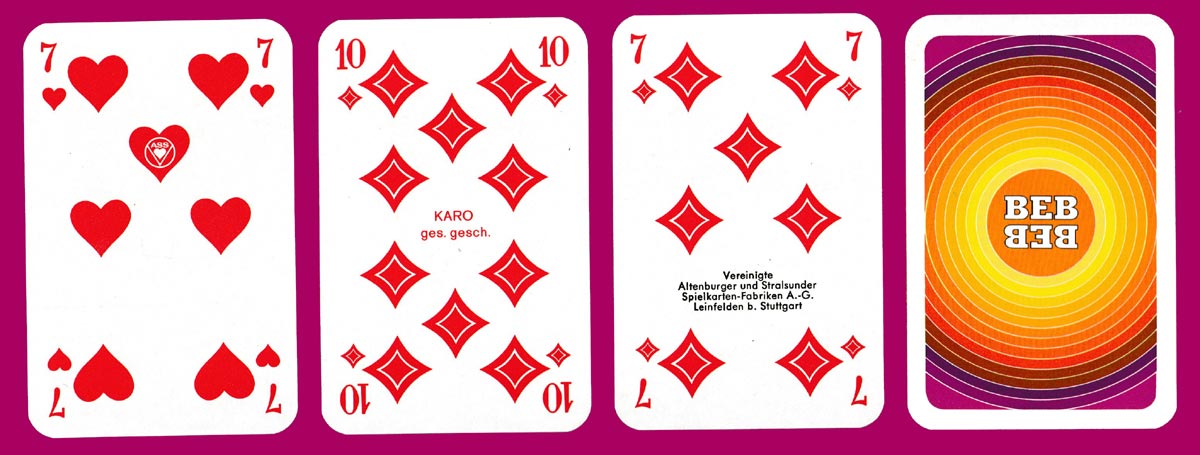 BEB advertising playing cards printed by A.S.S., Leinfelden, Germany, 1977